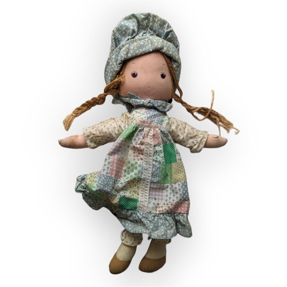 Vtg 1974 Holly Hobbie Cloth Rag Doll 14" Knickerbocker Toy Fair Condition